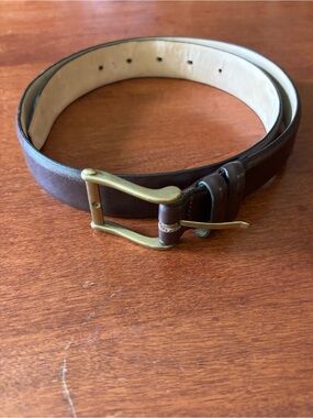 Cipriani Men’s Brown Genuine Leather Belt w Solid Brass Buckle vintage